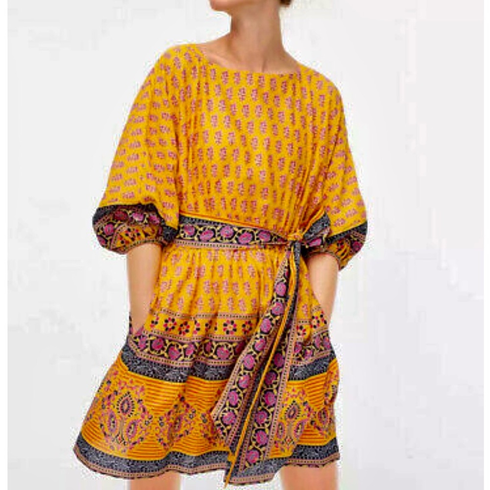 J. Crew Yellow and Black Mini Dress - Picture 2 of 14